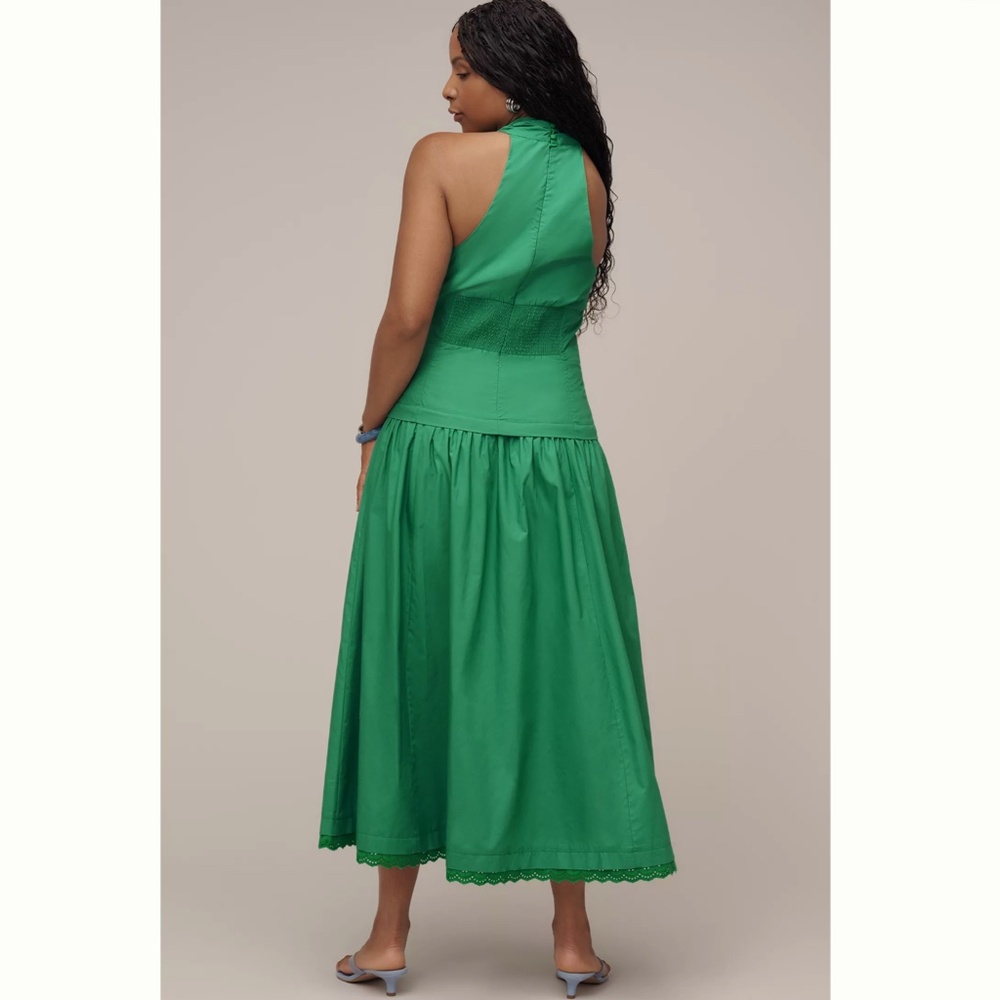 Anthropologie Maeve Halter V-Neck Drop-Waist Midi Dress - Picture 5 of 6